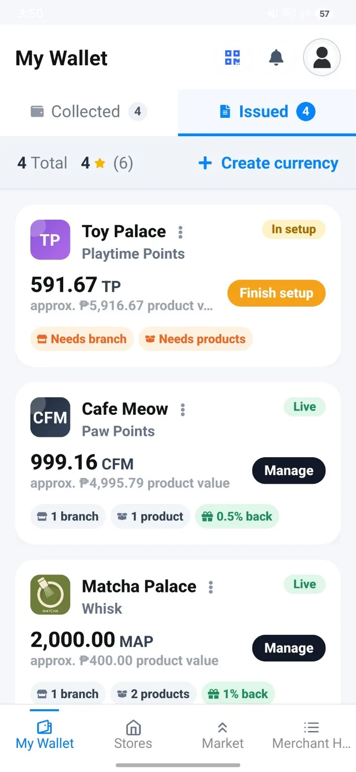 Managing the currencies you issue