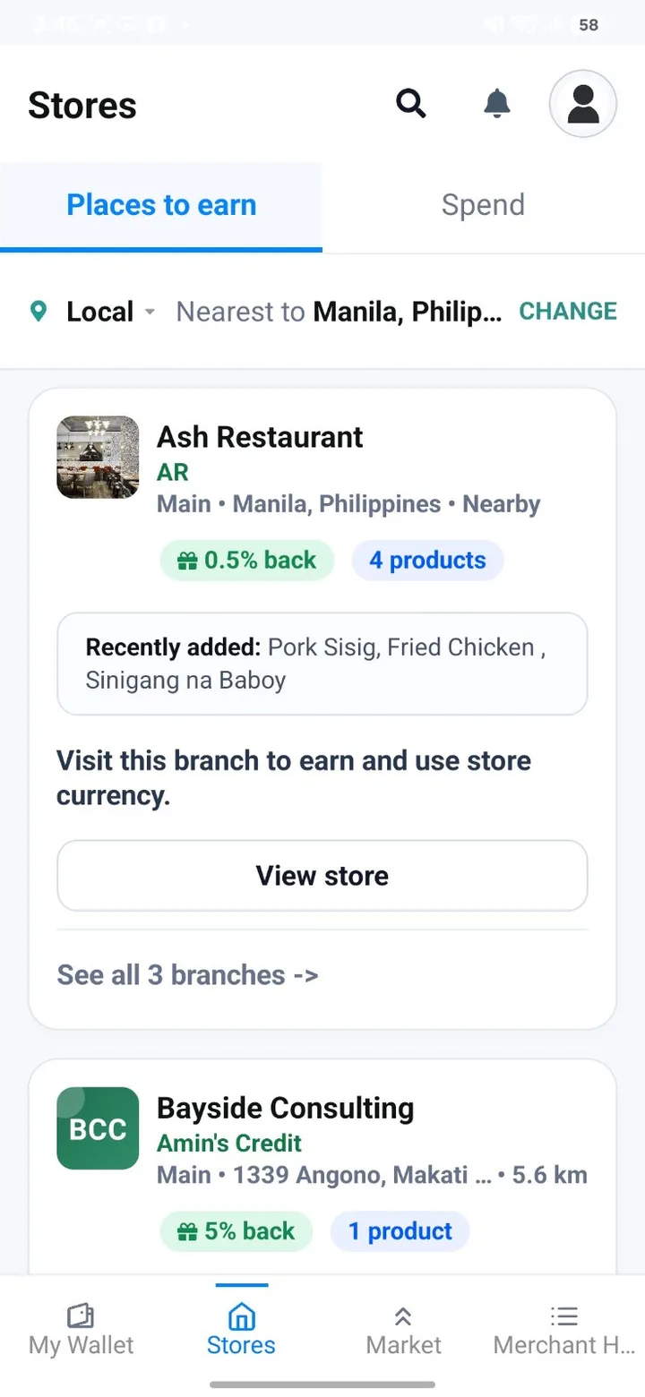 Places to earn currency nearby
